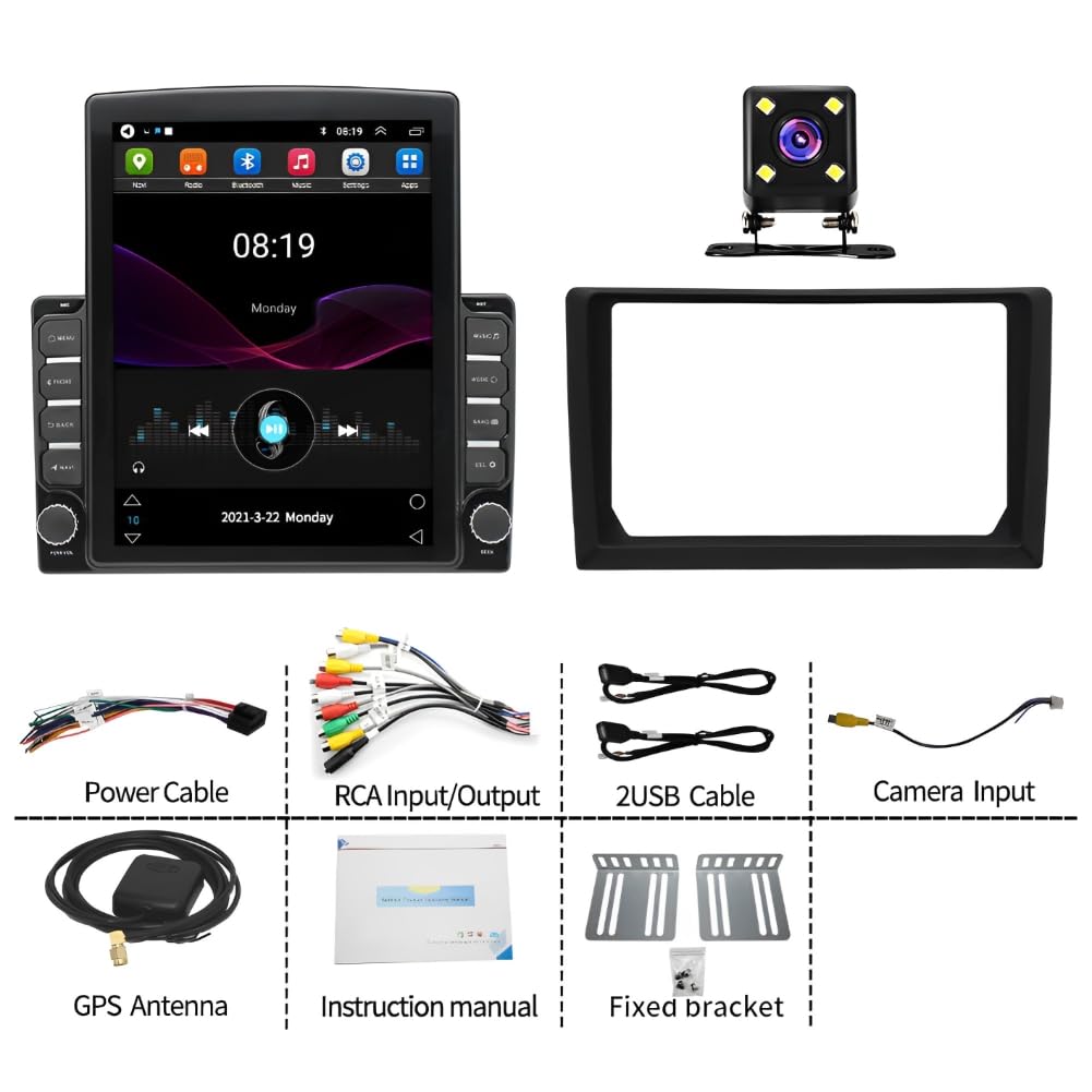 Car Stereo Radio for Chevy Impala 2006-2013 with Wireless Carplay & Android Auto,9.7 Inch Car Audio Receiver GPS Navigation Unit with Bluetooth Head Unit Backup Camera WiFi SWC- 2G+32G