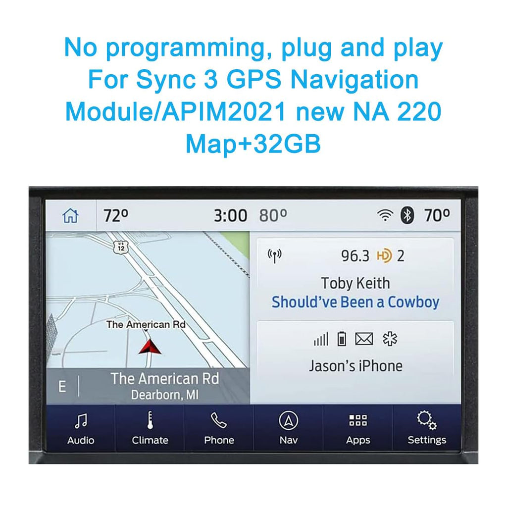 for Accessories SYNC 3 APIM Module Navigation Upgrade Latest V3.4 System Version NA 222 Map GPS Navigation, APIM Module Supports Apple CarPlay and Android Auto, Compatible 16-19 F150 - F450