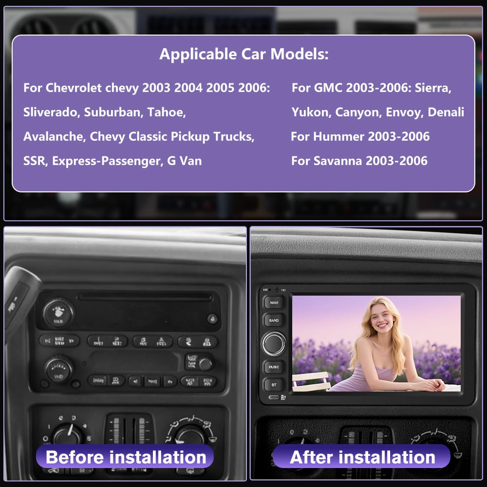 Car Stereo for 2003-2006 Chevrolet Silverado Impala Tahoe GMC Sierra Yukon