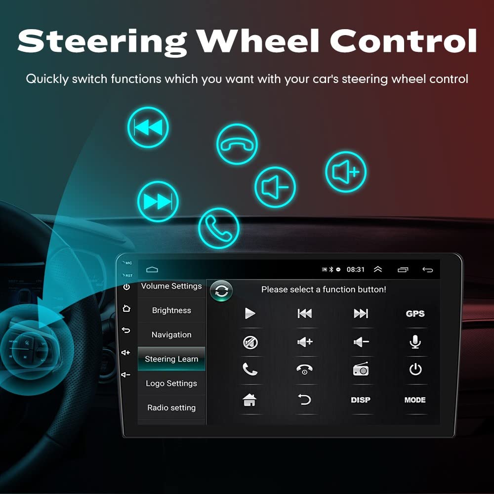 [4G 64G] Android Car Stereo FM Radio Carplay Android Auto 10" Touchscreen Headunit Media Player with Backup Camera for Nissan Kicks 2017 2018 2019