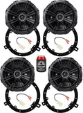 KICKER Dash and Overhead 6.75 Speakers Kit for Jeep Wrangler 2007-2017 Upgrade Kit - 2 Pairs of DS Series 6 3/4 Inch Coaxial Speakers with Adapters and Harnesses - DSC670, 43DSC6704