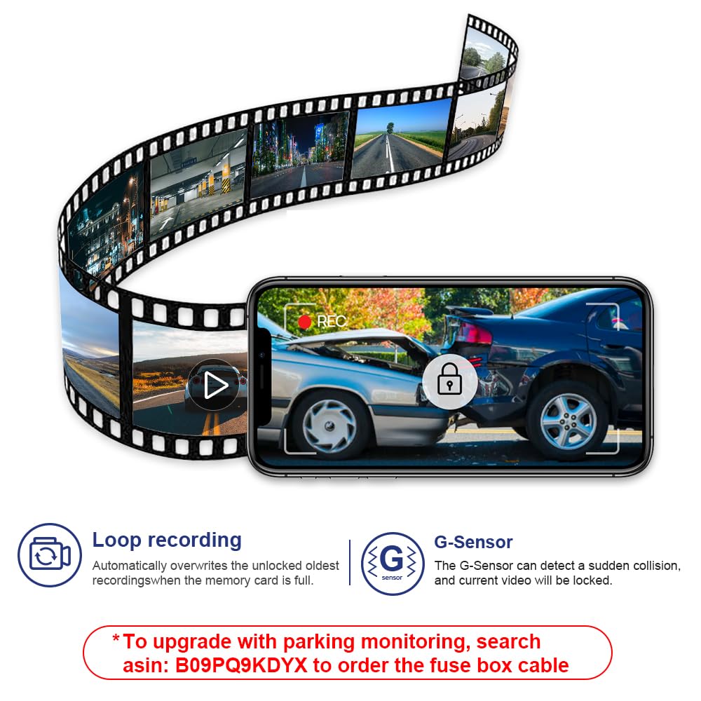 Fitcamx 4K Dash Cam Suitable for Kia NIRO 2017-2022 & NIRO EV 2019-2022 FE Touring EX Premium LX S EX (G5000), OEM Look, UHD 2160P Video, WiFi &APP, Loop Recording, G-Sensor, Easy to Set, 64GB Card