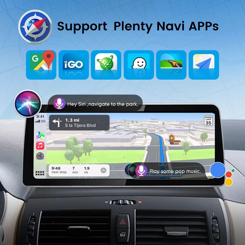 for BMW X3 E83 2006-2010 12.3" Octa Core 8G+64G Car CarPlay Android Auto Navigation Android Stereo GPS Radio Display IPS Touchscreen Headunit Tablet Media Player