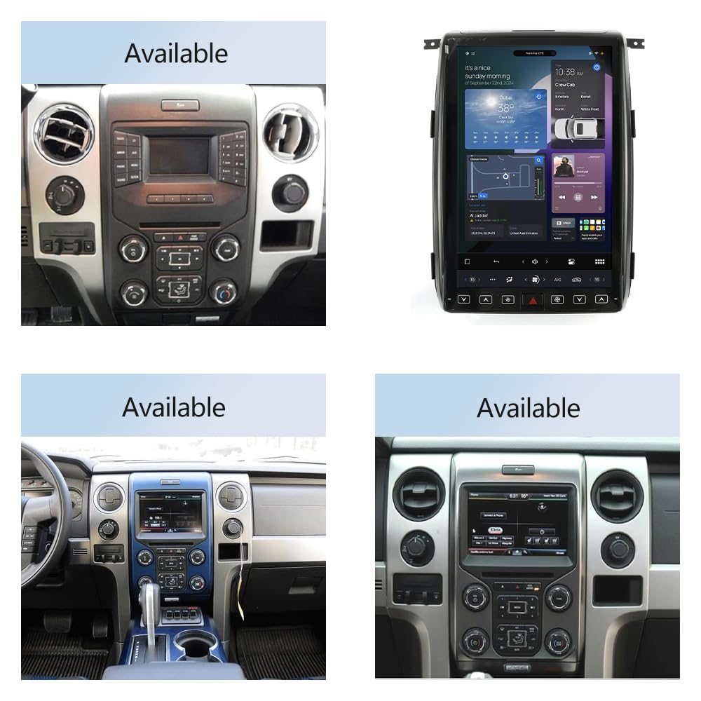 Android 14 Car Radio for Ford F150 F-150 2013 2014 Stereo Replacement Tesla Style Dash IPS Touch Screen Android Auto GPS Navigation Unit Multimedia Player 14.4 Inch