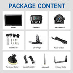 1080P Wireless Backup Camera System Kit with 10'' DVR 3 Split Monitor, IP69 Waterproof Digital Signal Record System 1 Rear 2 Side View Cameras for RV/Truck/Trailer/Camper—BW103SL