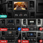 Car Radio Stereo for Dodge Ram 1500 2500 3500 2013 2014 2015 2016-2019 with Wireless CarPlay Android Auto, 9 Inch Android 14 Touch Screen HiFi Audio GPS Navigation WiFi Bluetooth SWC HD Camera-2+64G