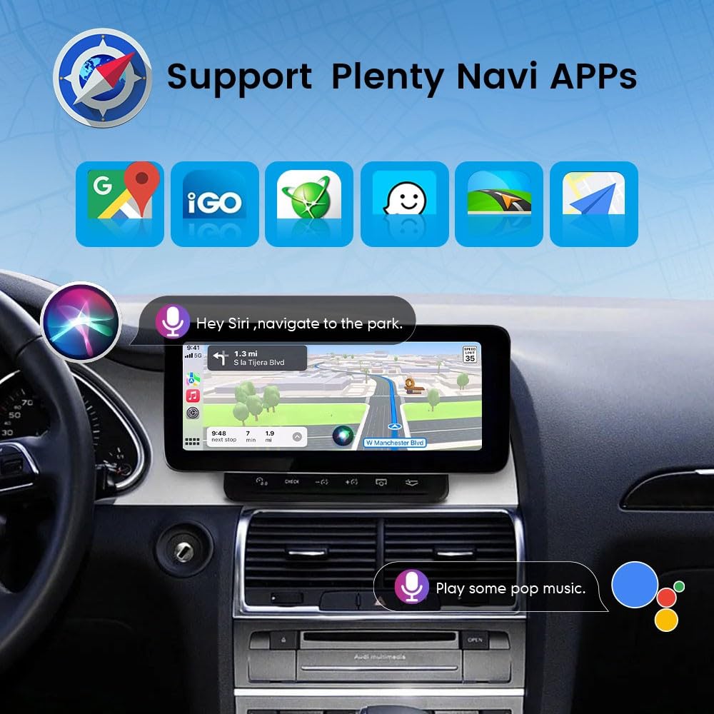 for Audi Q7 2006-2009 10.25" Octa Core 8G+128G Car CarPlay Android Auto Navigation Android Stereo GPS Radio Display IPS Touchscreen Headunit Tablet Media Player