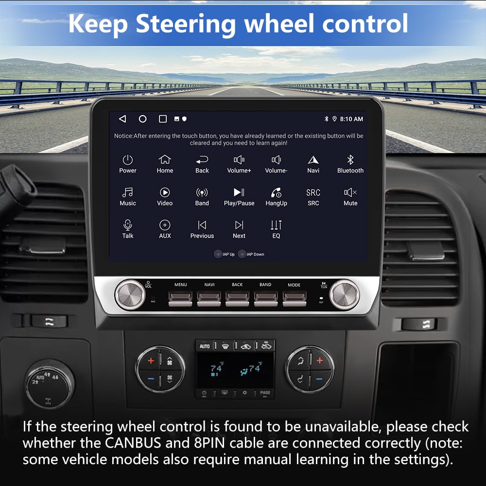 64GB Car Stereo for Chevy Silverado GMC Sierra Yukon 2007-2013 Carplay
