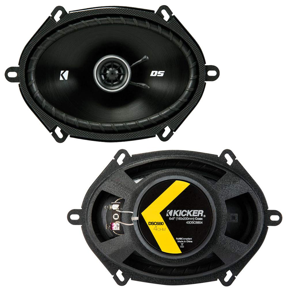 Harmony Audio Compatible with Lincoln Town Car 03-11 Speaker Replacement Kicker Bundle DSC68 DSC693 & HA-A400.4 Amp
