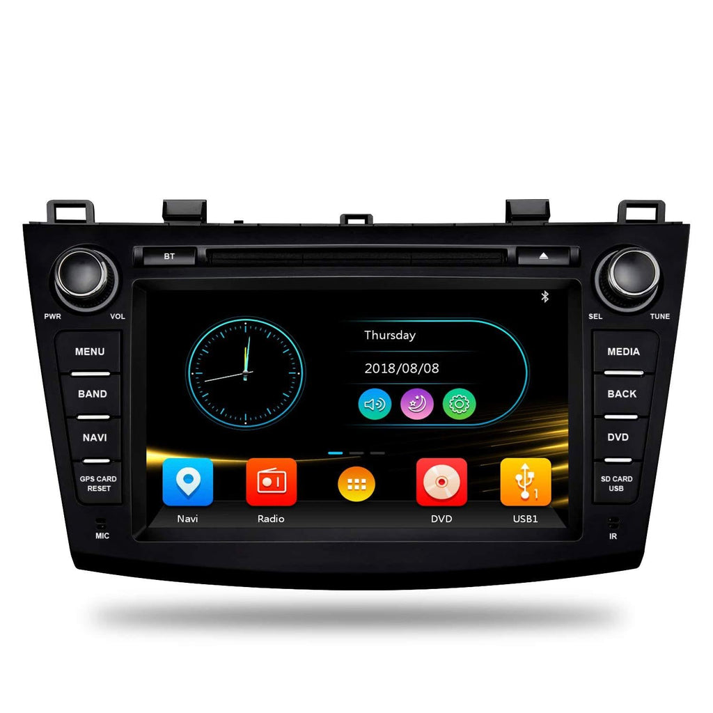 Car Radio Stereo Fits for Mazda 3 2006 2017 2018 2019 2010 2011 8 Inch HD Touchscreen Double Din Car Navigation with DVD Player,DSP,Bluetooth,Backup Camera and Microphon