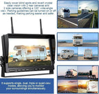 1080P Wireless Backup Camera System Kit with 10'' DVR 3 Split Monitor, IP69 Waterproof Digital Signal Record System 1 Rear 2 Side View Cameras for RV/Truck/Trailer/Camper—BW103SL