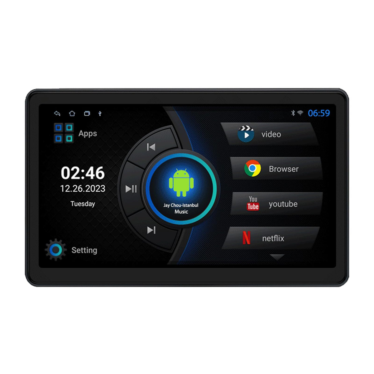 10.1" Car TV Headrest Monitor for Back Seat, 4K Android Tablet Portable Rear Entertainment System, Support Phone Wireless MirrorLink, with WiFi/HDMI/USB/Video Player, 2G+32G (1*PCS)