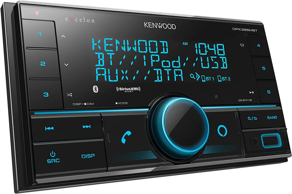 KENWOOD DPX395MBT Double DIN in-Dash Digital Media Receiver with Bluetooth (Does not Play CDs), Mechless Car Stereo Receiver, Amazon Alexa Ready - Black, Plus SXV300V1 SiriusXM Tuner