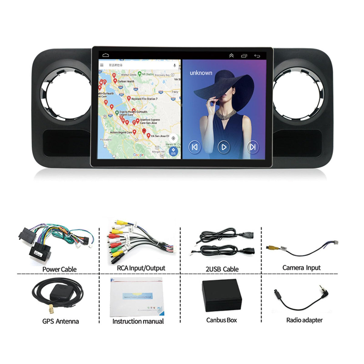 for Mercedes-Benz Sprinter 2018-2022 Android 13 Car Stereo Radio, 13.3 inch Multifunctional Touch Screen in-Dash GPS Navigation with Carplay, WiFi, BT, FM Backup Camera,8 cores 2+32