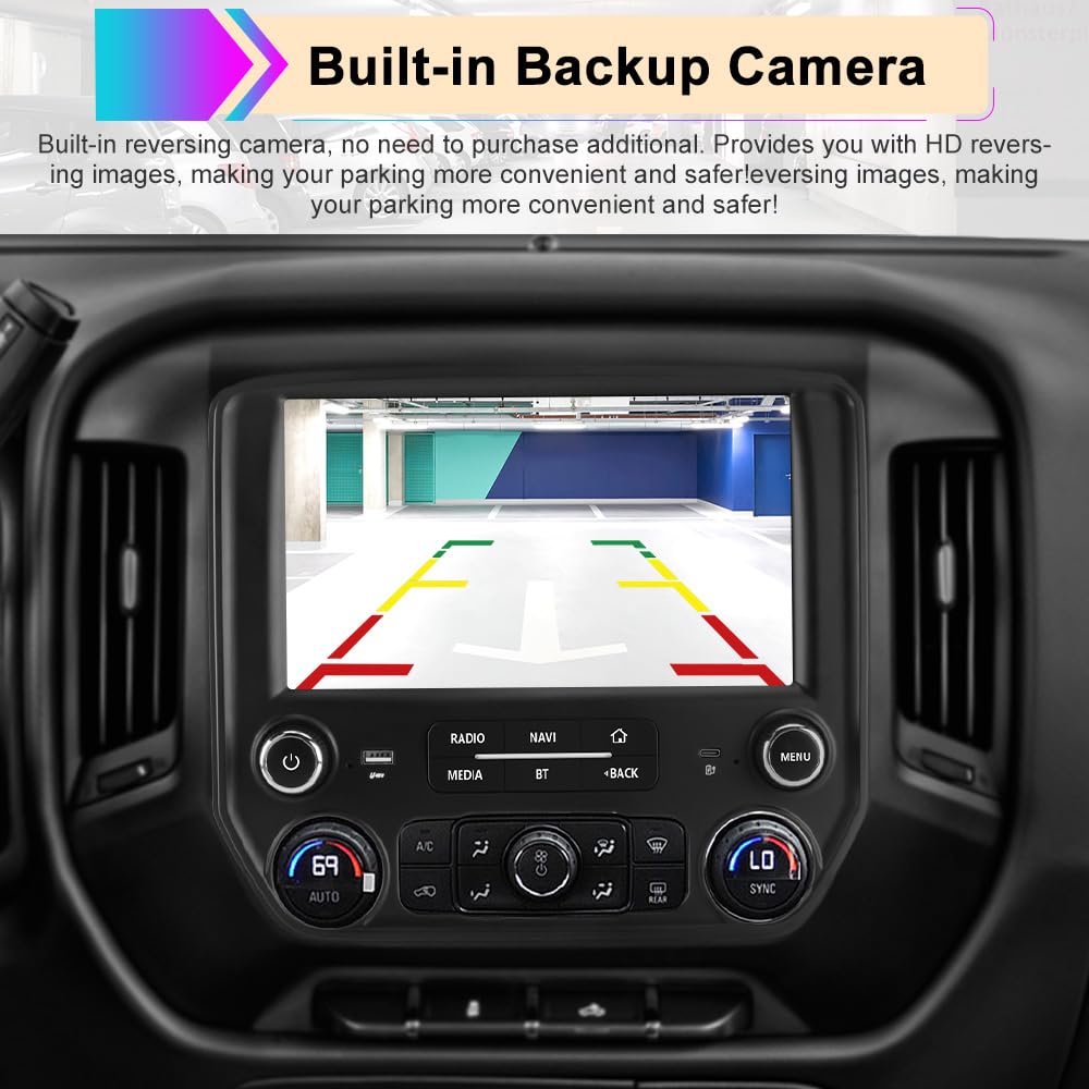10.1” Car Radio Stereo for Chevy Silverado/GMC Sierra 2014–2018 | 2GB+64GB | Wireless CarPlay & Android Auto | DSP | Backup Camera | SWC | Bluetooth | FM/AM/Radio | SWC | WiFi