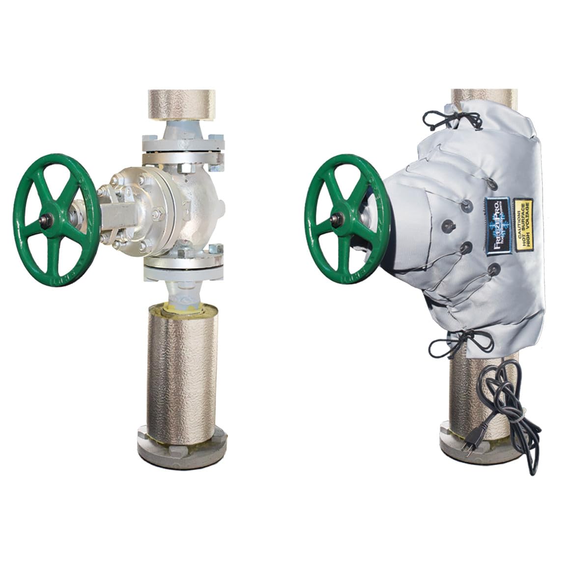 UniTherm FreezePro Valve, Heat-Trace Insulation Jacket for Industrial Pipes and Valves. Frost Protection, Winterization Materials 18Lx06W