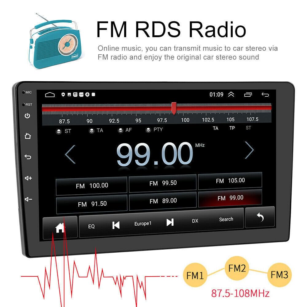 9.7 Inch Android 13 Car Stereo Radio for Chevrolet GMC 2007 2008 2009 2010 2011 2012 2013 2014 with Wireless Carplay/Android Auto Double Din GPS Navigation BT WiFi Camera【2+32G】