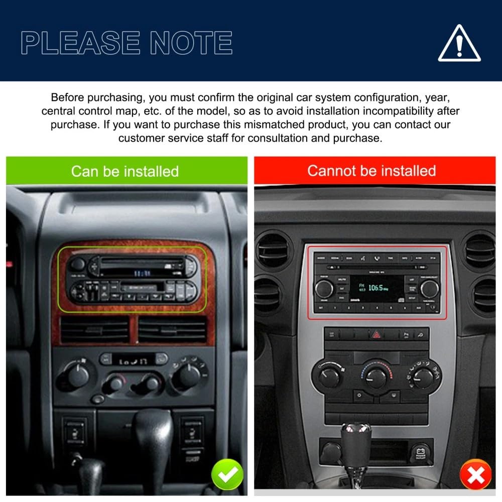 Android 14 Double Din Radio for Dodge Caravan 2001–2007 with Wireless Carplay Android Auto, 6.86"Touchscreen Bluetooth Stereo for Dodge Caravan Upgrade Head Unit WiFi GPS Navigation Mirror Link, 2+32G