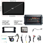 Android 14,8GB+128GB,Car Stereo Radio for Jeep Wrangler JK Compass Grand Cherokee Dodge Ram 1500, 10 inch QLED Touchscreen Support Wireless CarPlay Android Auto GPS Bluetooth FM SWC