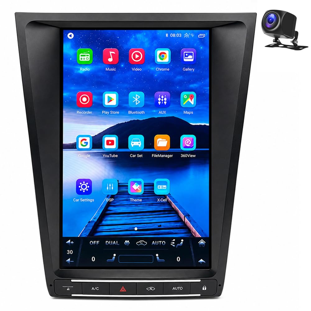 12.8 Inch Android 15 Car Stereo for Lexus GS 2004-2011 Base Trim