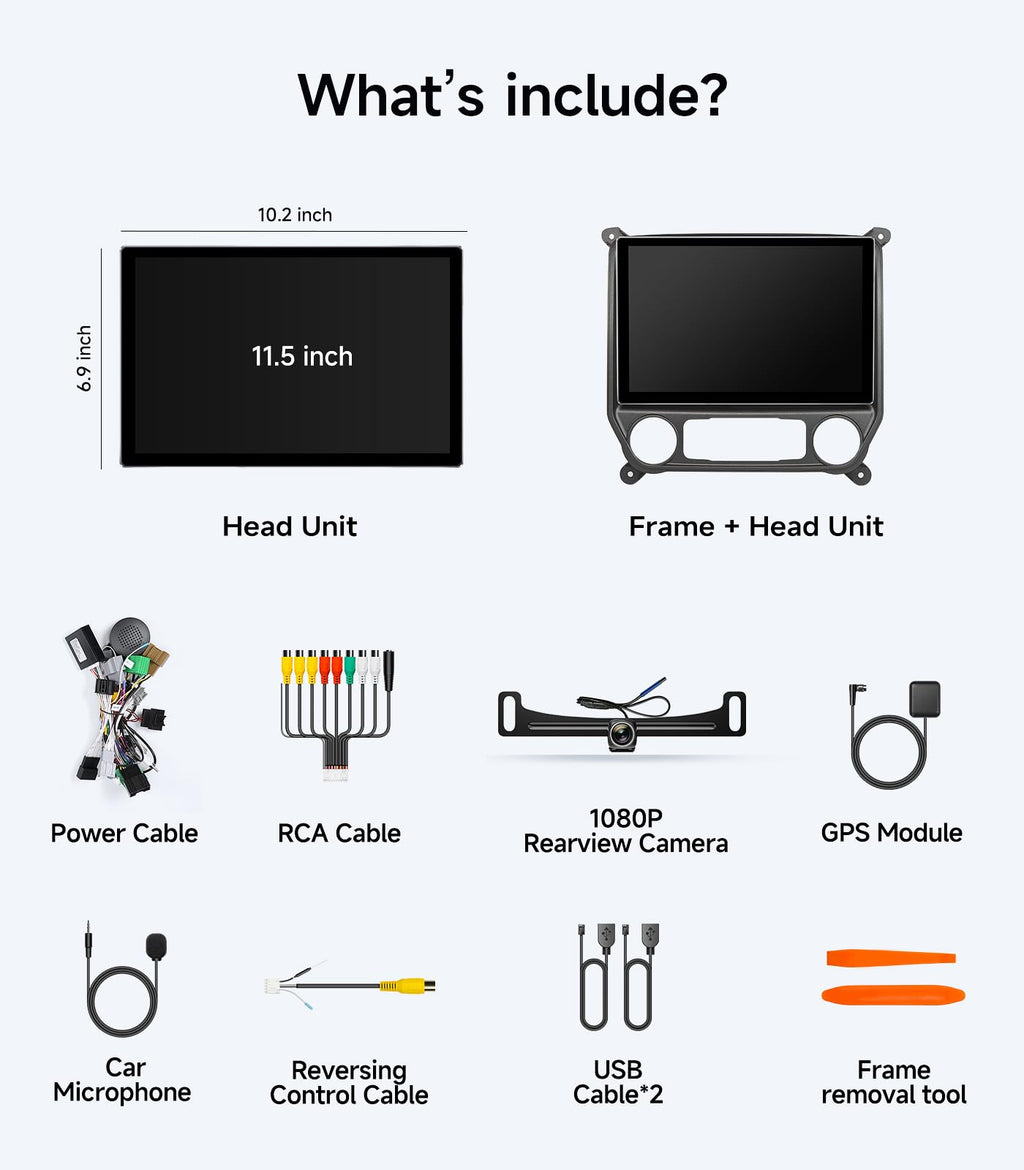 Car Radio for Chevy Silverado GMC Sierra 2014-2018, CarPlay Android Auto