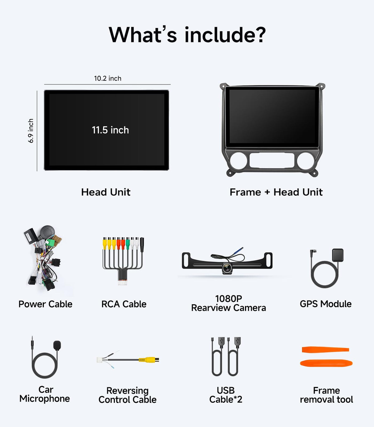 Car Radio for Chevy Silverado GMC Sierra 2014-2018, CarPlay Android Auto