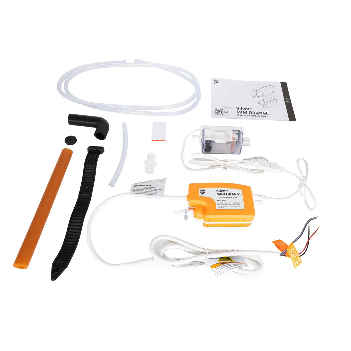 Aspen Silent+ Mini Orange Gen 5 Condensate Pump – Ultra Quiet 16dB(A), Variable Speed, Universal Mini-Split HVAC Pump, Ceiling & Floor Install