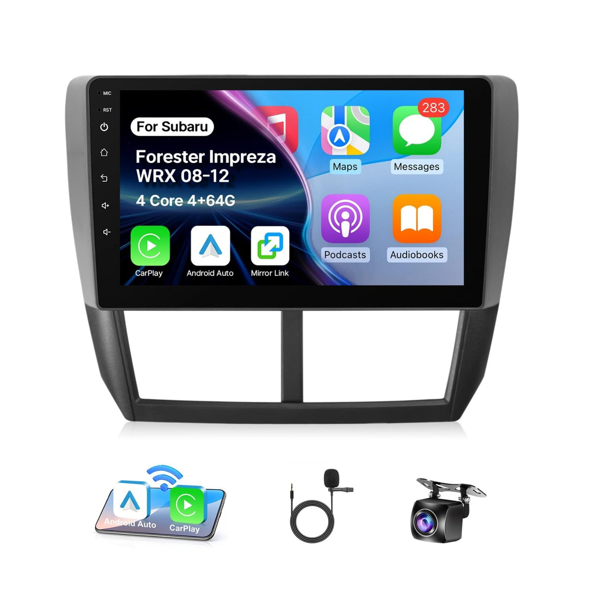 8-Core 4+64G Car Stereo for Subaru Forester Impreza WRX 2008-2012