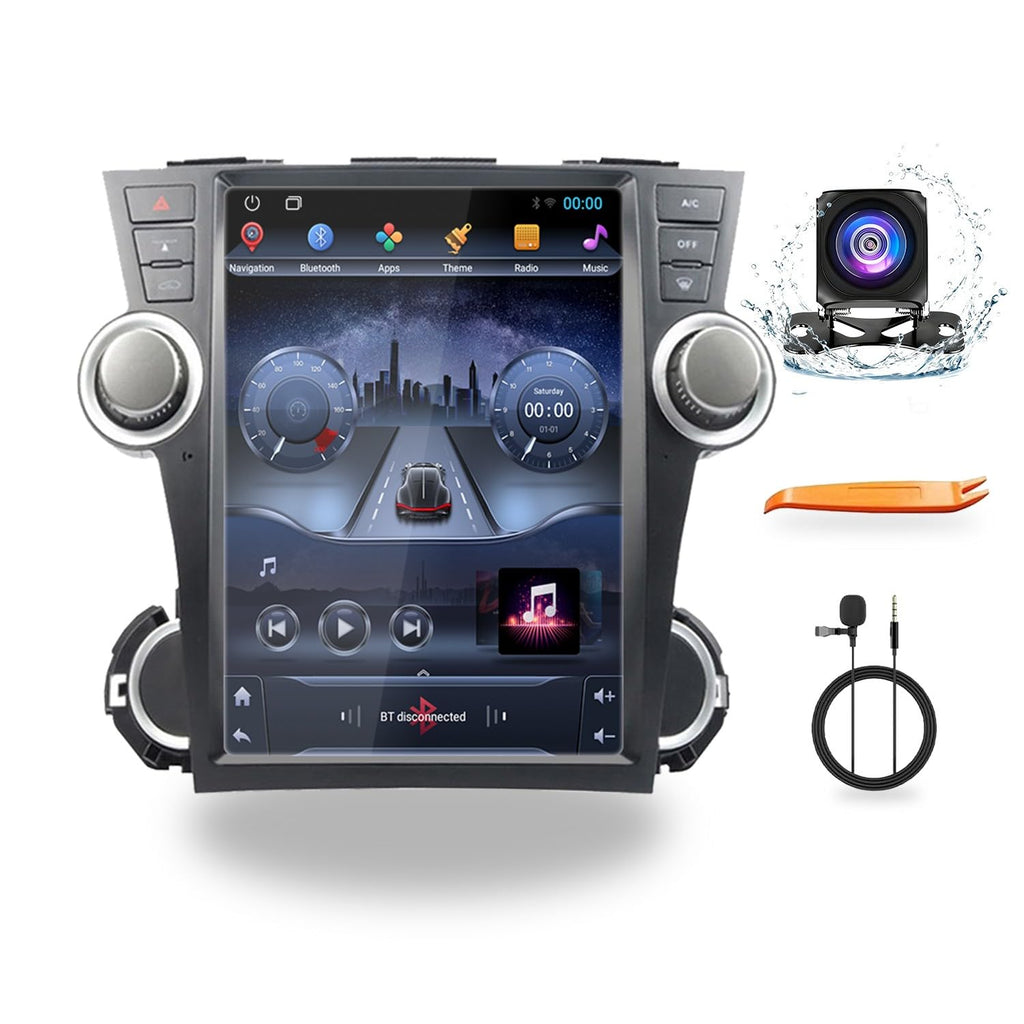 KUNFINE Tesla Style 12.1 Inch Android 11 Autoradio Car Navigation Stereo Multimedia Player GPS Radio IPS Touchscreen fortoyota Highlander 2009-2013
