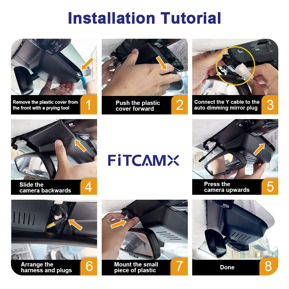 Fitcamx 4K Dash Cam Suitable for Kia NIRO 2017-2022 & NIRO EV 2019-2022 FE Touring EX Premium LX S EX (G5000), OEM Look, UHD 2160P Video, WiFi &APP, Loop Recording, G-Sensor, Easy to Set, 64GB Card