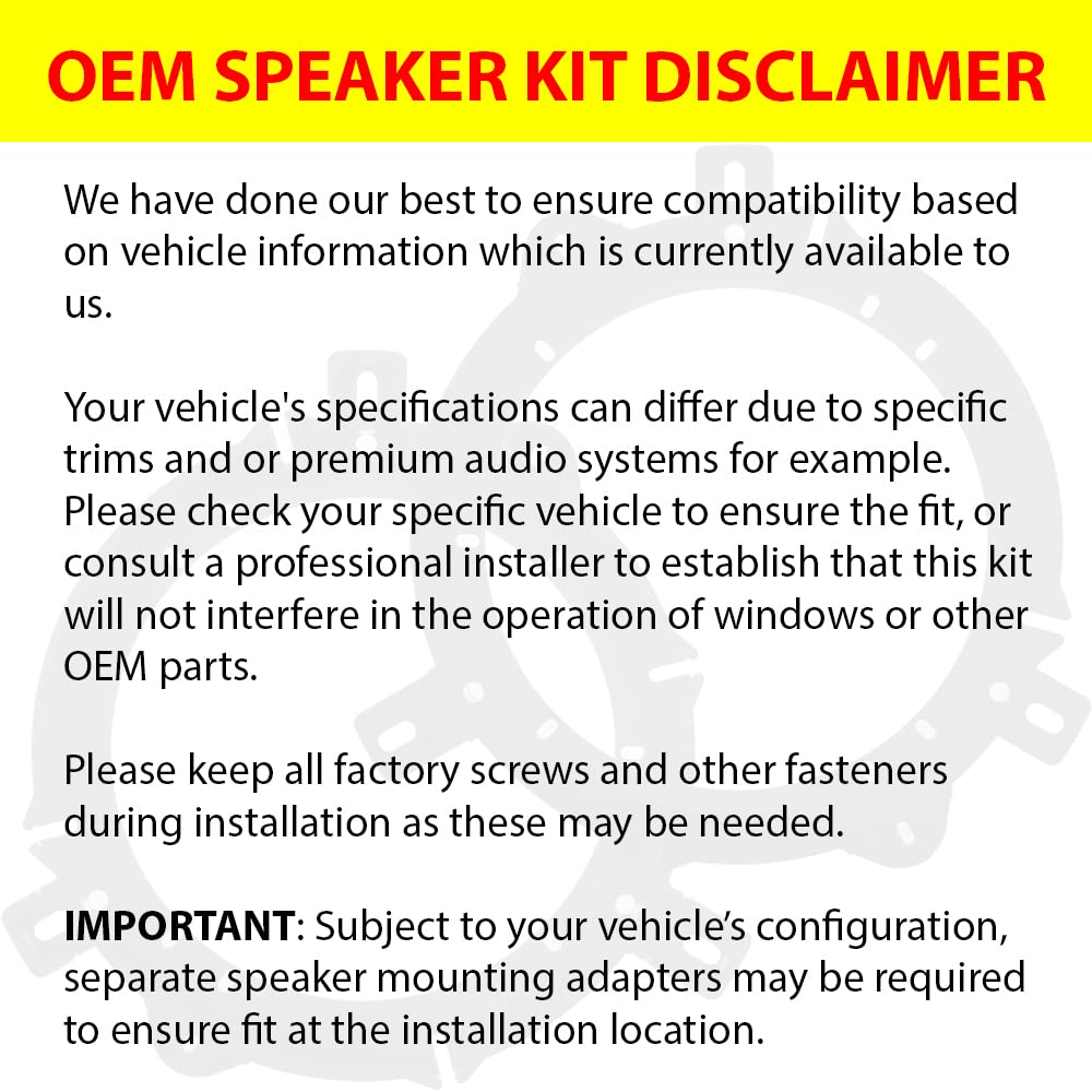 KICKER Front/Rear Door 6x8 Speakers Kit for Ford Flex 2013-2019 Upgrade Kit - Pair of CS Series 6x8 Inch Component Speakers with Harnesses - CSS68, 46CSS684