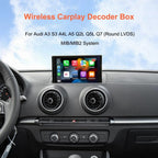 Wireless Carplay for Audi A3 S3 A5 A4L Q2L Q5L Q7 2013-2018 with MIB MIB2 System Carplay Android Auto Retrofit Kit Decoder Round LVDS Support Bluetooth, Mirrorlink, Siri, Navigation, Camera