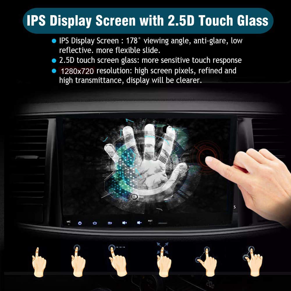 Android 13 Car Radio Stereo for 2008 2009 2010 2011 2012 Toyota Highlander with JBL Amplifier but Without OEM Navigation/Built-in Wireless Carplay Android Auto 10.2" Head Unit Video Player