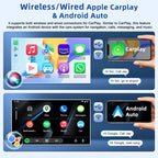 Android 14 Car Radio for Jeep Liberty KJ 2002-2007 with Wireless CarPlay and Android Auto, 6.86 Inch Touch Screen Double Din Car Stereo Head Unit w/GPS Bluetooth WiFi FM RDS SWC Backup Camera, 2+32G