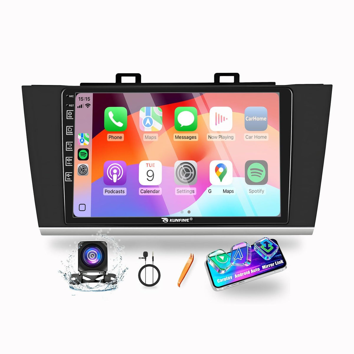 for Subaru Legacy Outback 2015-2019 Car CarPlay Android Auto Navigation Stereo GPS Radio Reverse Camera Display 9" IPS Touchscreen Headunit Tablet Pad Media Player, if Applicable Quad Core 4G+64G