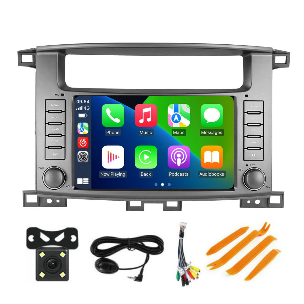 8 Core 6+128G Radio for Toyota Land Cruiser 100 LC100 1998-2007 with Wirelessly Carplay Android Auto,8" Touchscreen Multimedia Player/DSP/5G WiFi/FM/SWC/AHD Camera