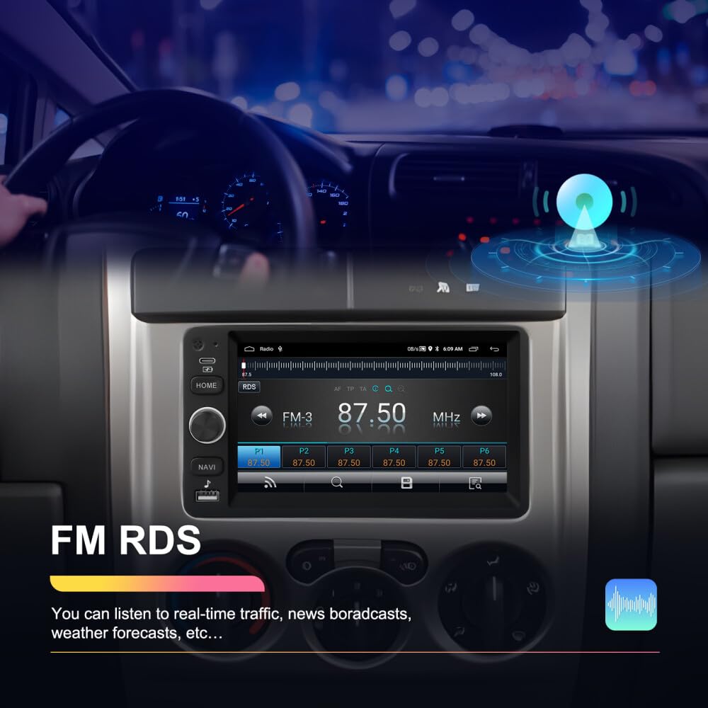 2 Din Android 13 Car Stereo Radio for Chevy 2003-2006 Tahoe Colorado Savana Silverado 1500 for GMC Canyon Yukon Sierra Hummer Blazer Wireless iOS for Carplay Android Auto 7 Touchscreen 2+32G