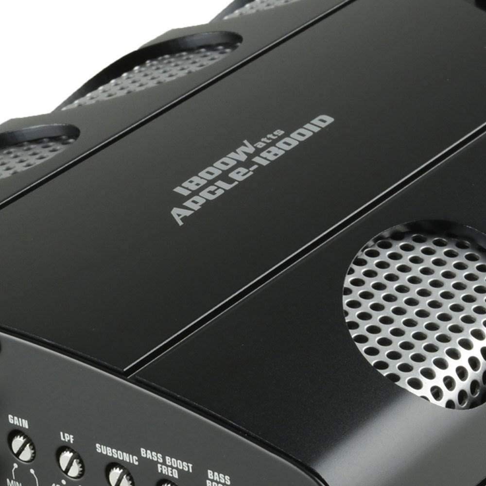 Audiopipe APCLE-18001D Class D 1800 Watt RMS Monoblock Amp Kit Car Audio Sound System Amplifier with Bass Knob and Overload Protection, Black (2 Pack)