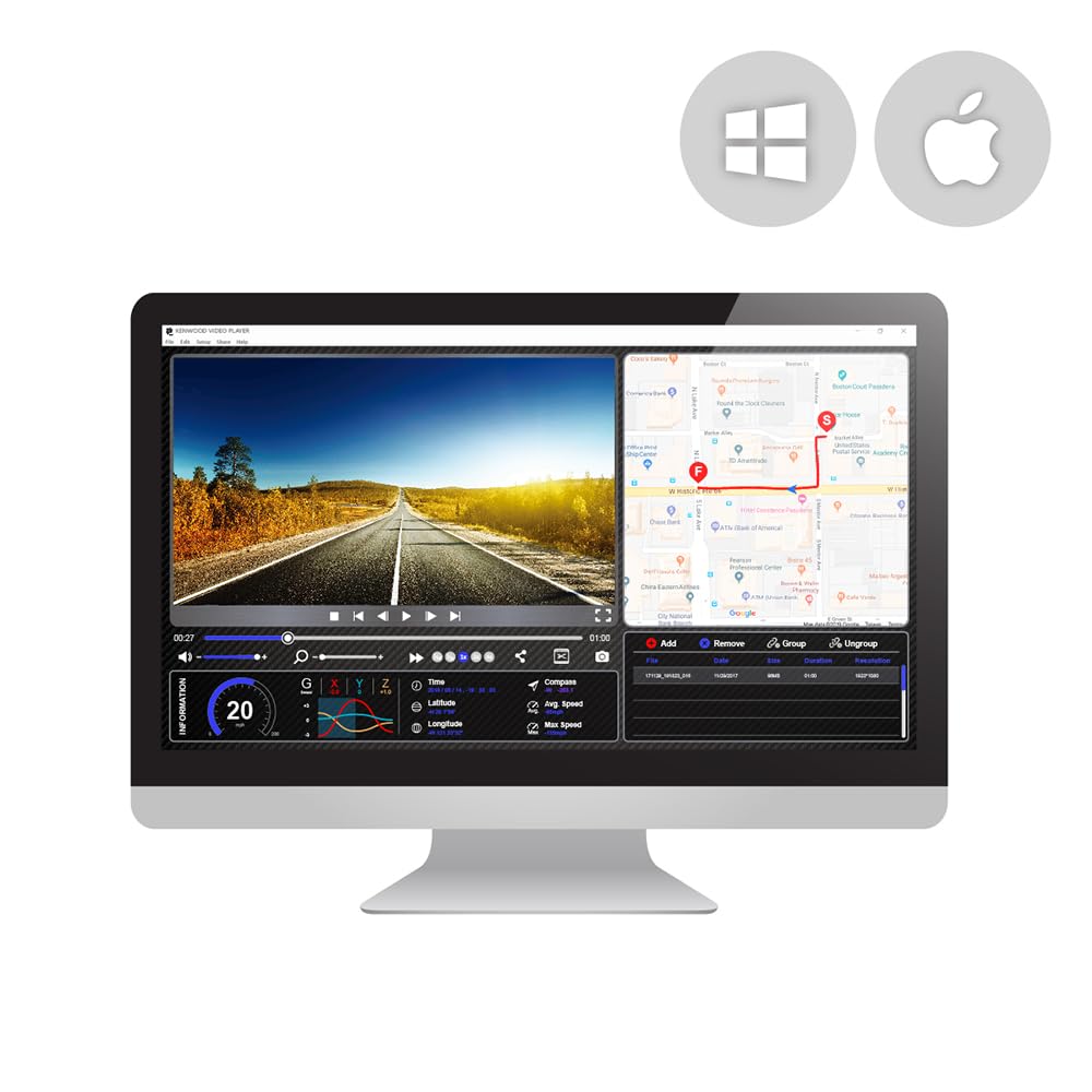 Kenwood DRV-A700WDP DRV-A700WDP Dash Cam and Rear Cam Package