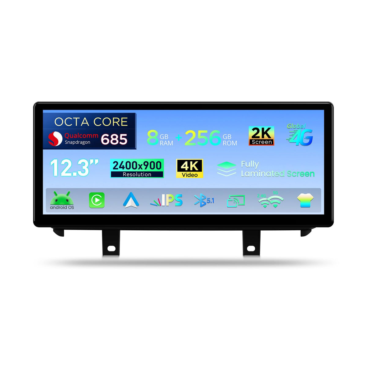 XTRONS Qualcomm 685 Android 14 Car Stereo for BMW X5 F15 / X6 F16 (2014-2017) with NBT System, 12.3 Inch 2K IPS Touch Screen GPS Navigation Support Wireless CarPlay Android Auto (8+256G)