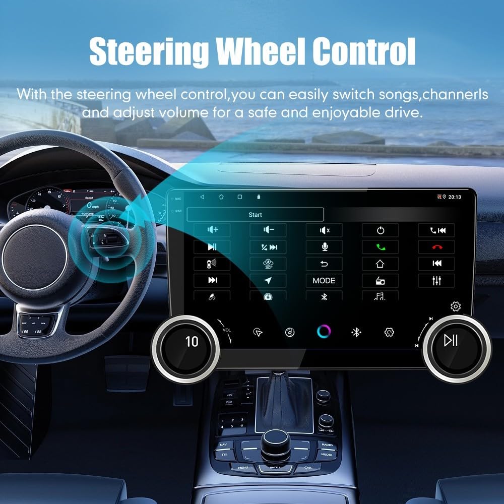 for Hyundai Accent 2012-2017 Dual Display Knobs CarPlay/Android Auto Autoradio FM Radio Navigation Stereo Pad Player GPS 10.1" QLED Touch Screen Headunit Tablet Quad Core 2G+64G Black