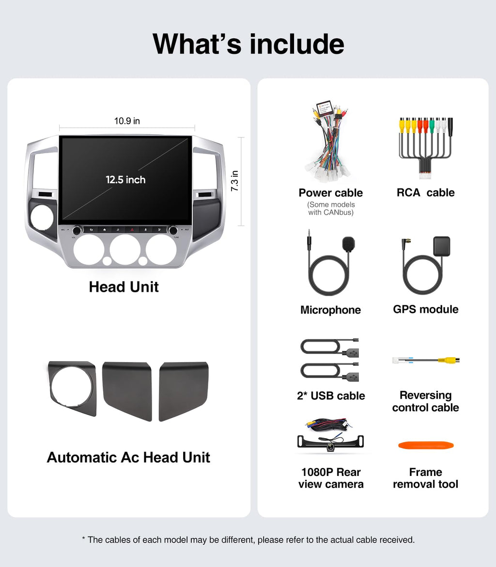 Car Stereo Dash Kit Replacement for Toyota Tacoma Radio Upgrade 2005-2015,QLED Touch Screen Head Unit with Wireless CarPlay Andriod Auto GPS Navigation 5GWiFi FM/AM (12.5" 6+128G) (12.50, Inches)