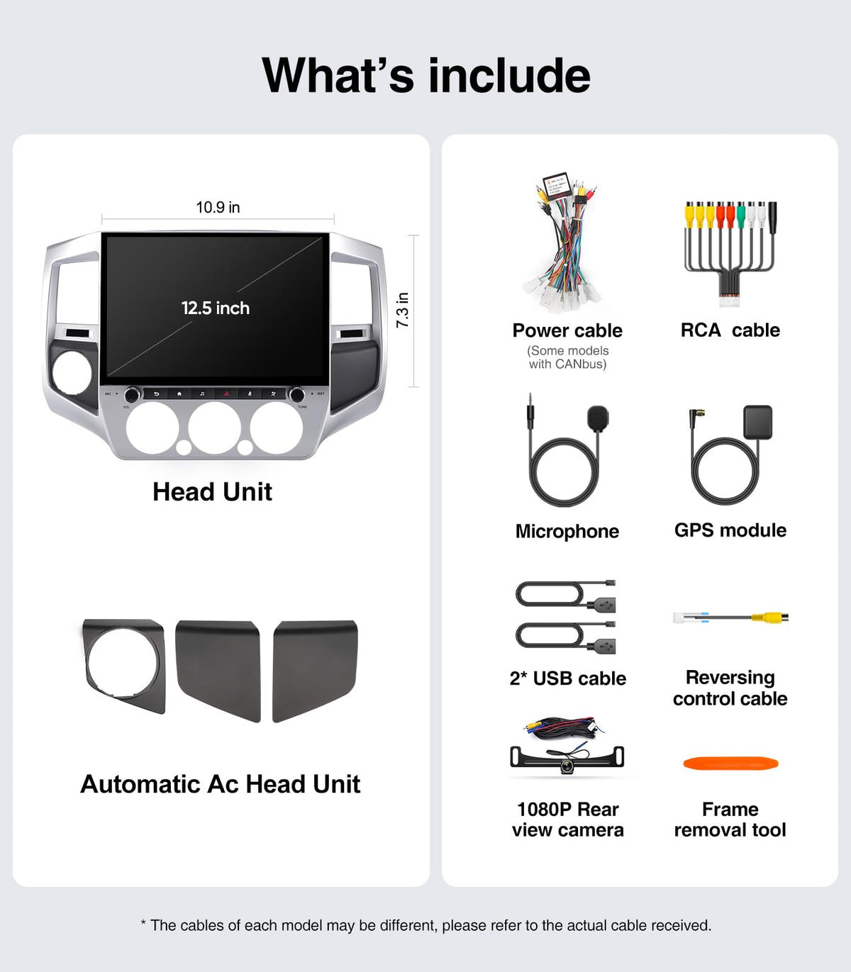 Car Stereo Dash Kit Replacement for Toyota Tacoma Radio Upgrade 2005-2015,QLED Touch Screen Head Unit with Wireless CarPlay Andriod Auto GPS Navigation 5GWiFi FM/AM (12.5" 6+128G) (12.50, Inches)