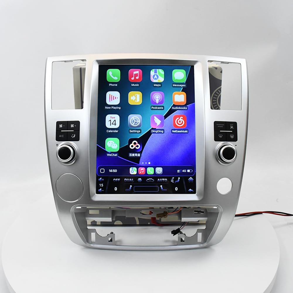 12.1 inch Vertical Touch Screen Car Radio for Nissan Armada Infiniti QX56 2008-2012 Carplay Multimedia Player GPS Navigation Stereo (Silver, 8+256GB)
