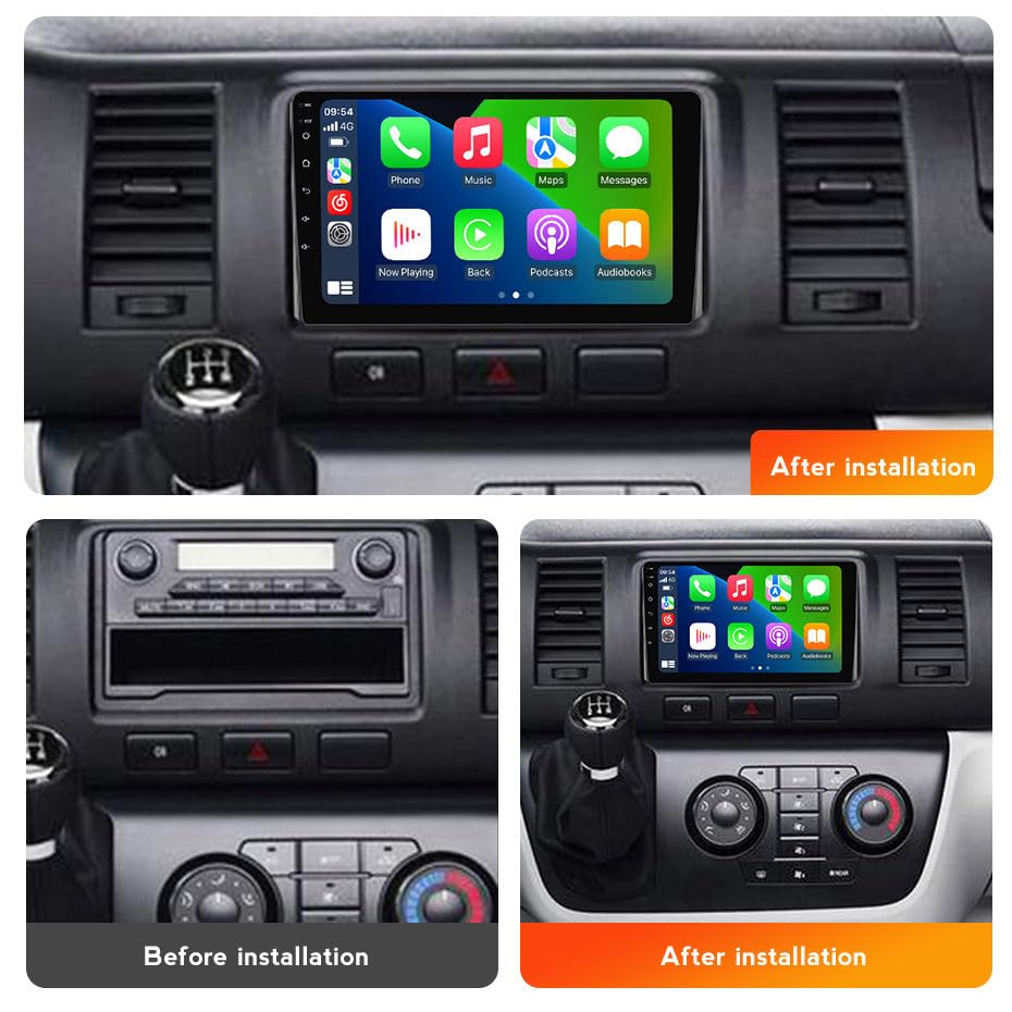 Android Car Radio Stereo for Toyota Hiace 2013-2018,4 Core 1+32G