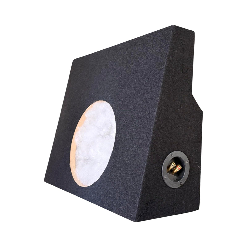 12 inch Shallow Mount Subwoofer Enclosure Compatible with Tacoma 2005-2023 Double Cab | Custom Slim Fit Behind Seat Truck Box | 0.50 Cu. Ft. Air Space | 5/8" MDF Wood Construction