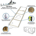 Atrend 15KSV 15" Single Vented Square Subwoofer Enclosure for Square Subwoofers (e.g. Kicker L5 and L7 Subwoofers)