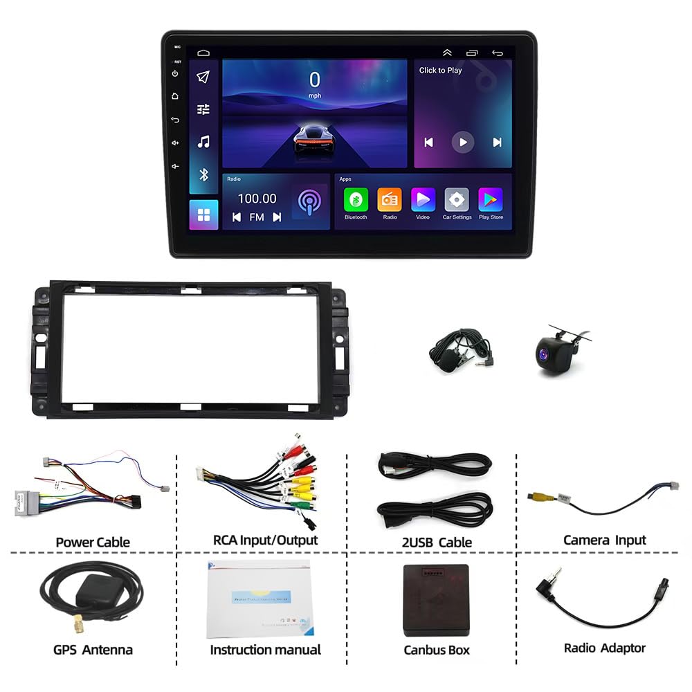 4+64G Android 14 Double Din Radio for Ford F-250 F-350 F-450 F-550 2005-2007 with Wireless Carplay Android, 10 inch Touch Screen Bluetooth Stereo Head Unit Stereo WiFi GPS Navigation Mirror Link