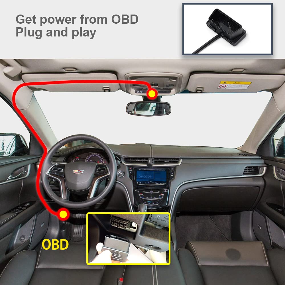 Dash Cam for Cadillac ATS 2014-2019 Sedan Coupe, Fitcamx 4K Car Driving Recorder, 2160P Night Vision, G-Sensor, Plug Play, Built-in WiFi, Parking Monitor, with 64GB Memory Card
