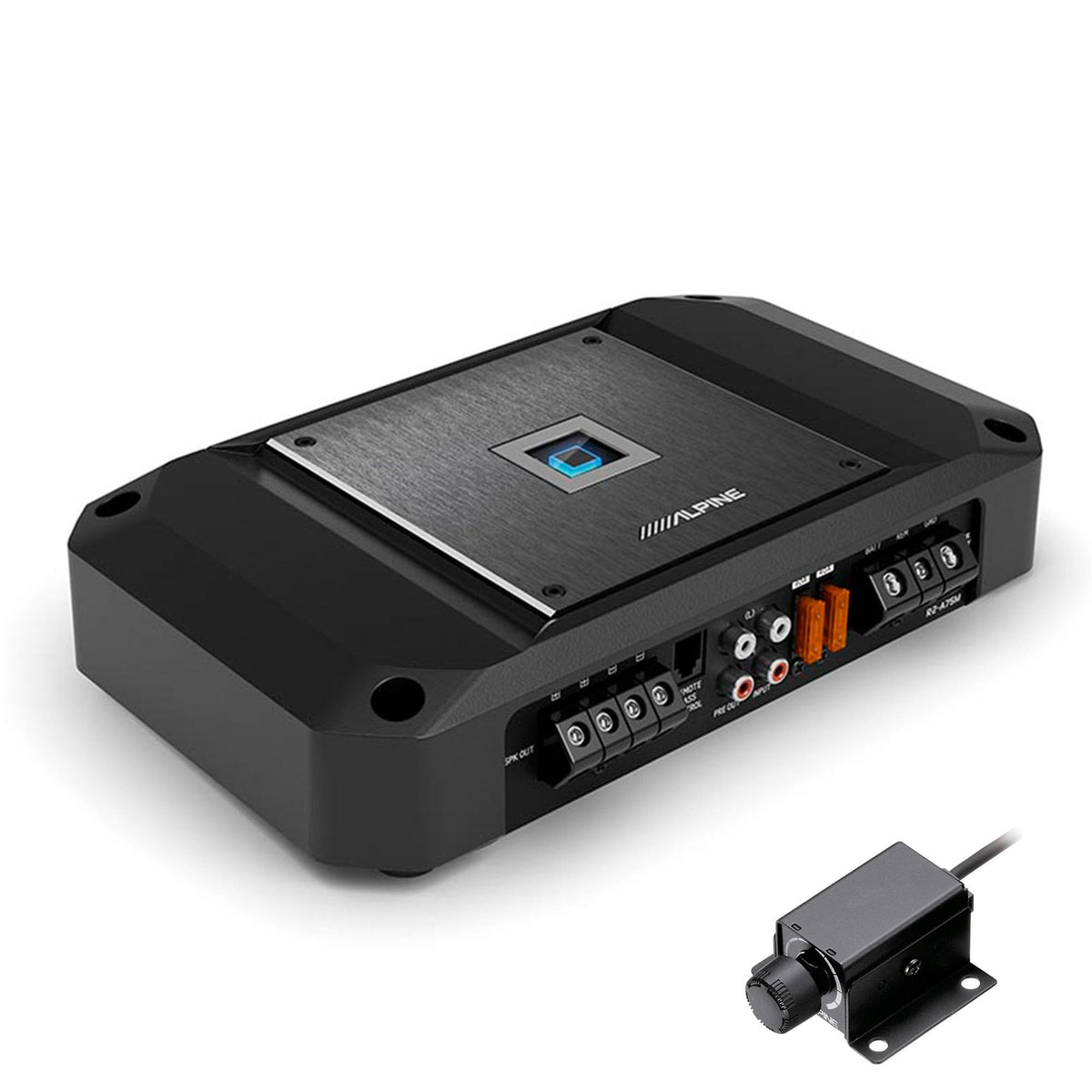 Alpine R2-A75M Mono Amp RUX-KNOB.2 Bass Knob Bundle